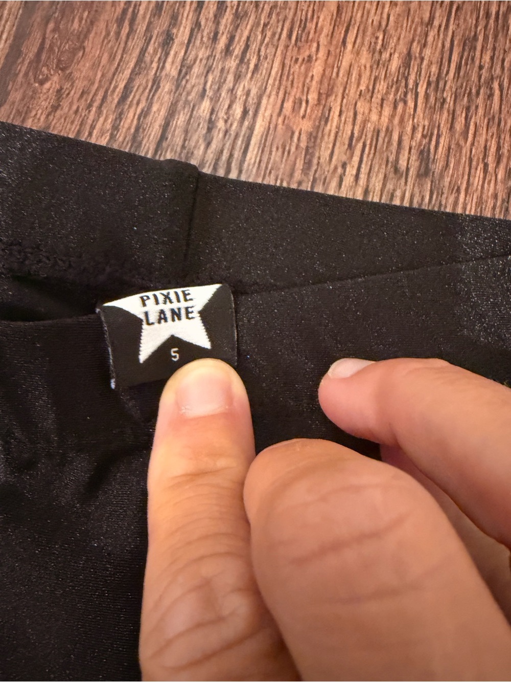 Pixie Lane Black Leggings with Side Print - Picture 3 of 3